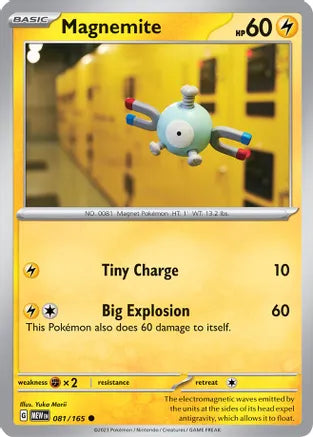 #081 Magnemite 081/165 Common Reverse Holo