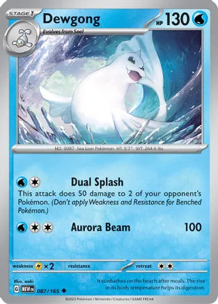 #087 Dewgong 087/165 Uncommon