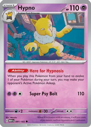 #097 Hypno 097/165 Uncommon Reverse Holo