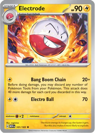 #101 Electrode 101/165 Rare Reverse Holo