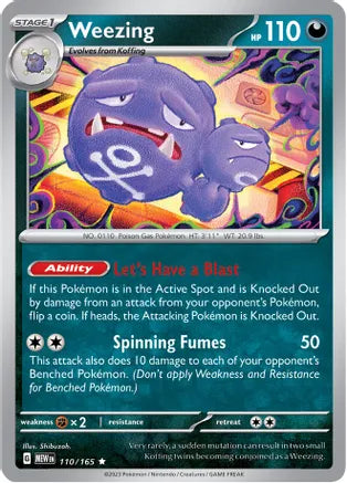 #110 Weezing 110/165 Rare Holo