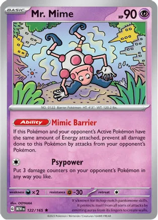 #122 Mr. Mime 122/165 Rare Holo