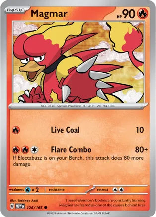 #126 Magmar 126/165 Common Reverse Holo