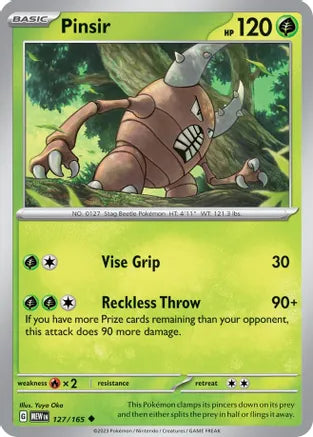 #127 Pinsir 127/165 Uncommon