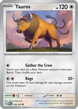 #128 Tauros 128/165 Uncommon