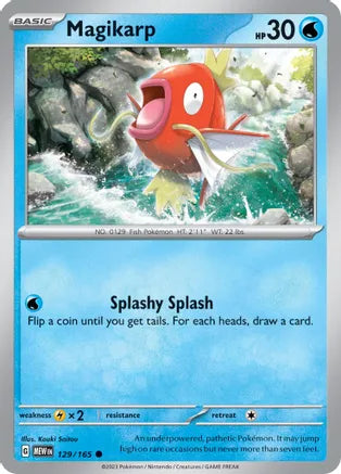 #129 Magikarp 129/165 Common Reverse Holo