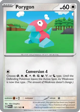 #137 Porygon 137/165 Common
