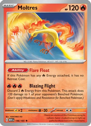 #146 Moltres 146/165 Rare Reverse Holo