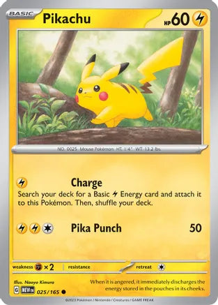 #025 Pikachu 025/165 Common Reverse Holo