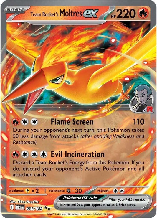 #031 Team Rocket's Moltres EX 031/182 Double Rare
