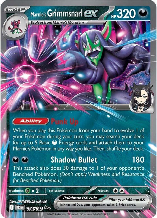 #136 Marnie's Grimmsnarl EX 136/182 Double Rare
