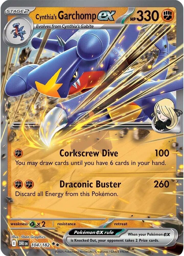 #104 Cynthia's Garchomp EX 104/182 Double Rare