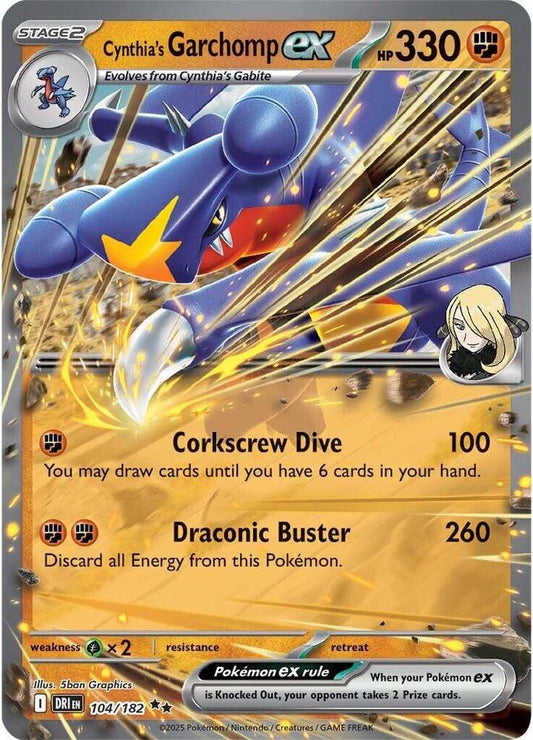 #104 Cynthia's Garchomp EX 104/182 Double Rare