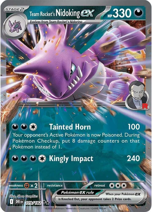 #119 Team Rocket's Nidoking EX 119/182 Double Rare