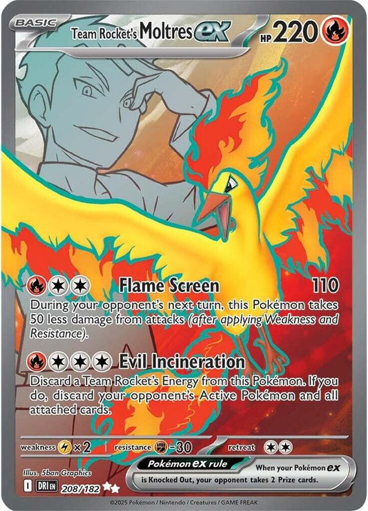 #208 Team Rocket's Moltres EX 208/182 Ultra Rare