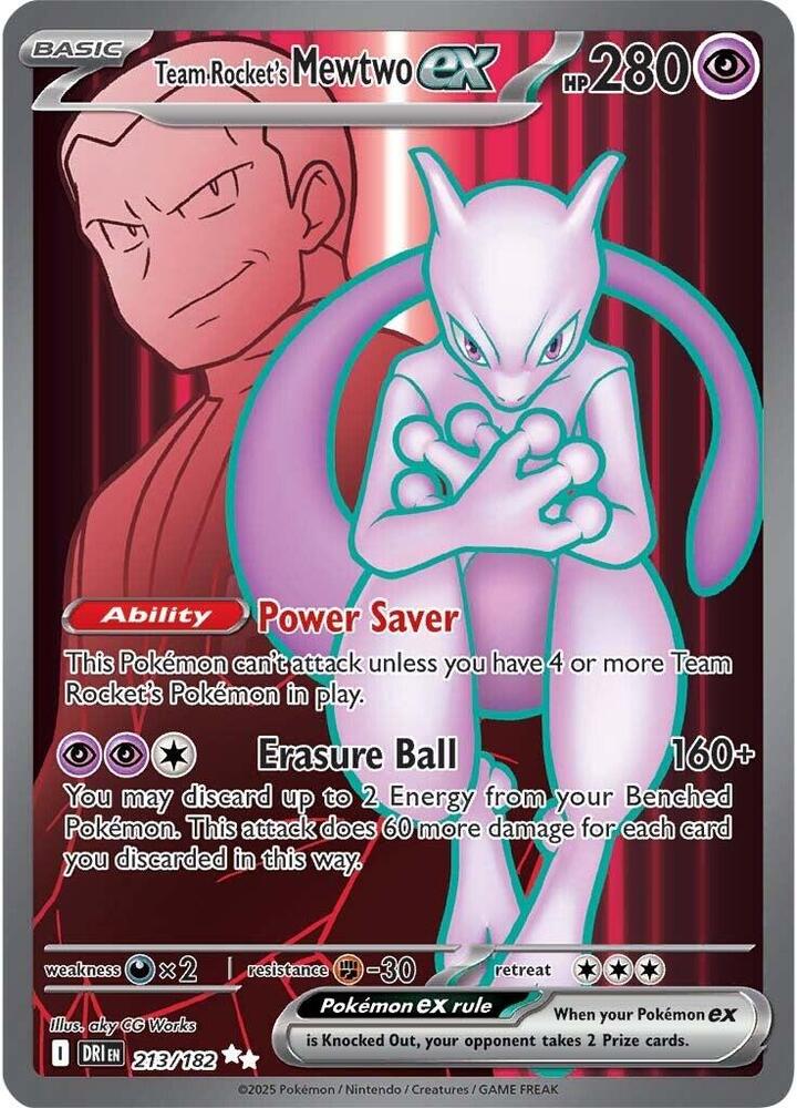 #213 Team Rocket's Mewtwo EX 213/182 Ultra Rare