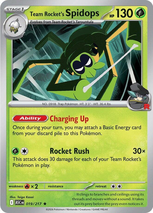 #019 Team Rocket's Spidops 019/217 Rare Holo