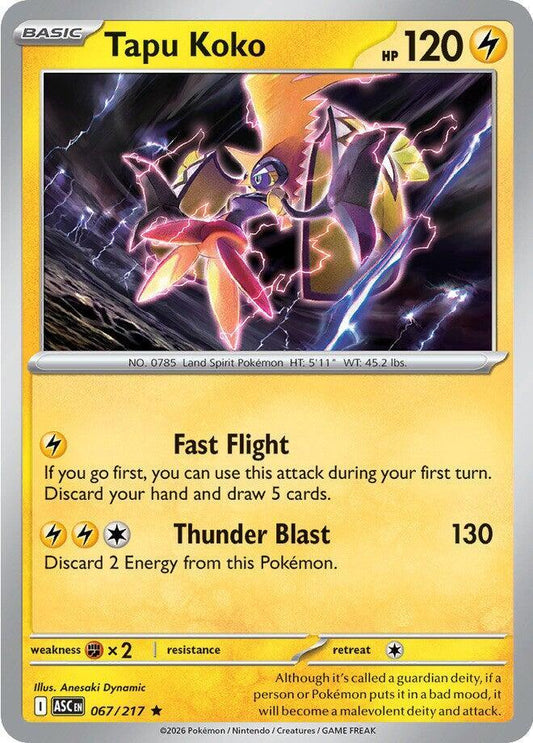 #067 Tapu Koko 067/217 Rare Holo