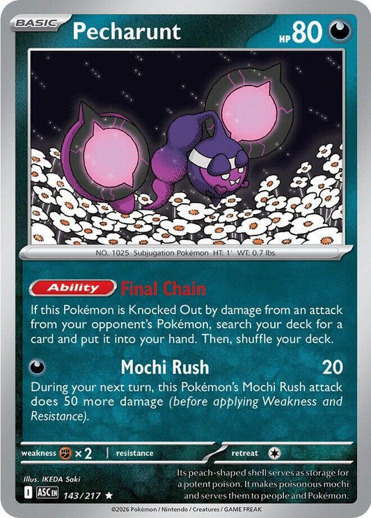 #143 Pecharunt 143/217 Rare Holo