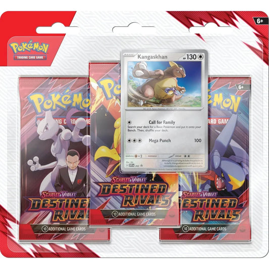(Max 2 pr kunde) Pokémon SV10 Destined Rivals 3 Pack Blister Kangaskhan