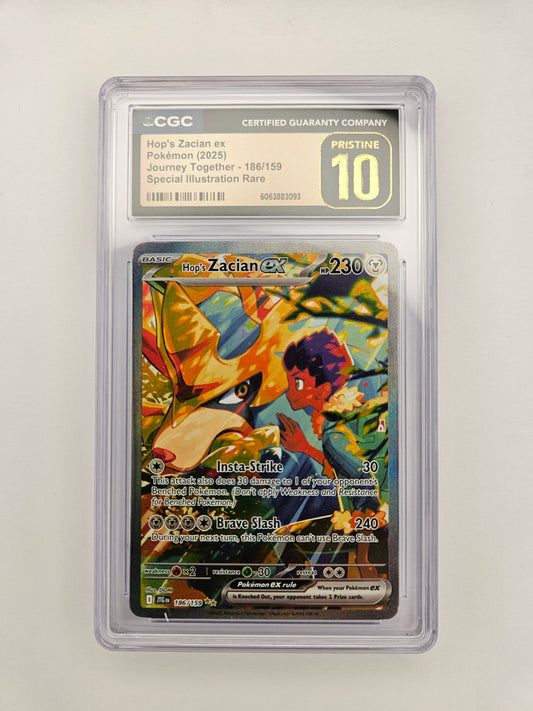 CGC Pristine 10 Hop's Zacian EX 186/159
