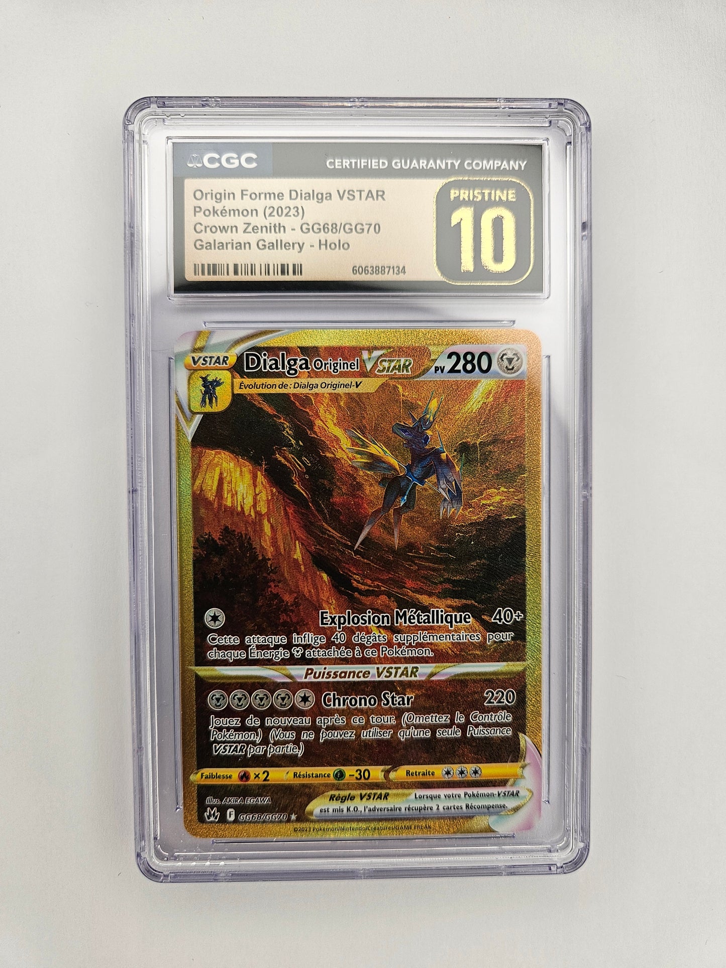 CGC Pristine 10 Origin Forme Dialga Vstar GG68/GG70 (french)