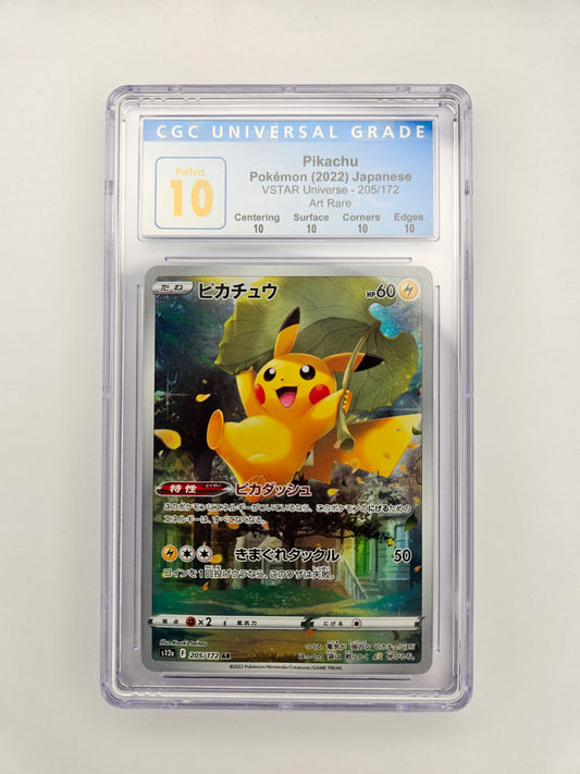 CGC Perfect 10 Pikachu 205/172 (japanese)