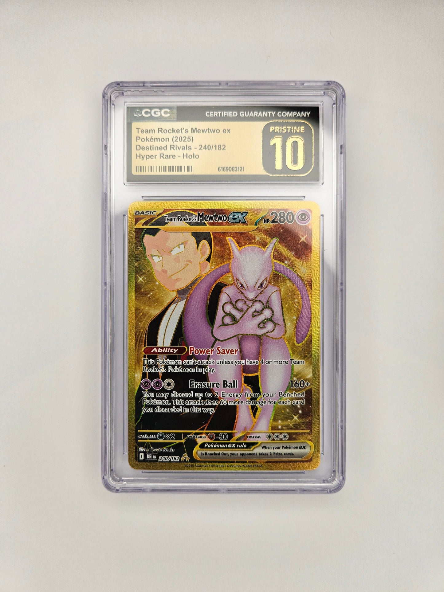 CGC Pristine 10 Team Rocket's Mewtwo EX 240/182