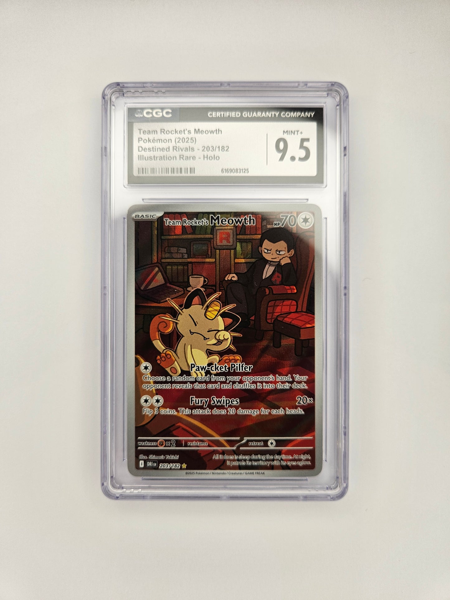 CGC 9.5 Team Rocket's Meowth 203/182