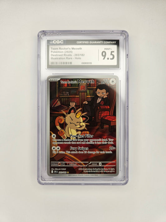 CGC 9.5 Team Rocket's Meowth 203/182