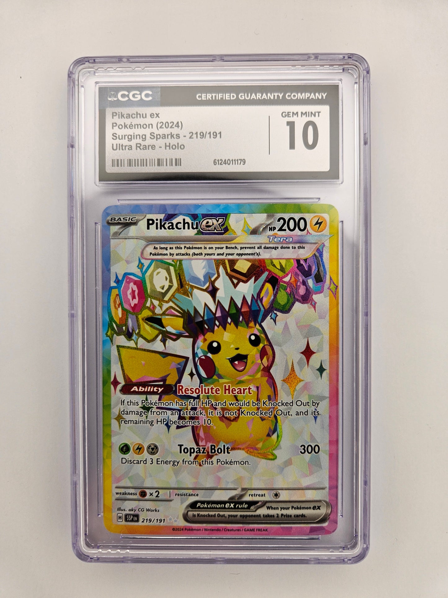 CGC 10 Pikachu EX 219/191