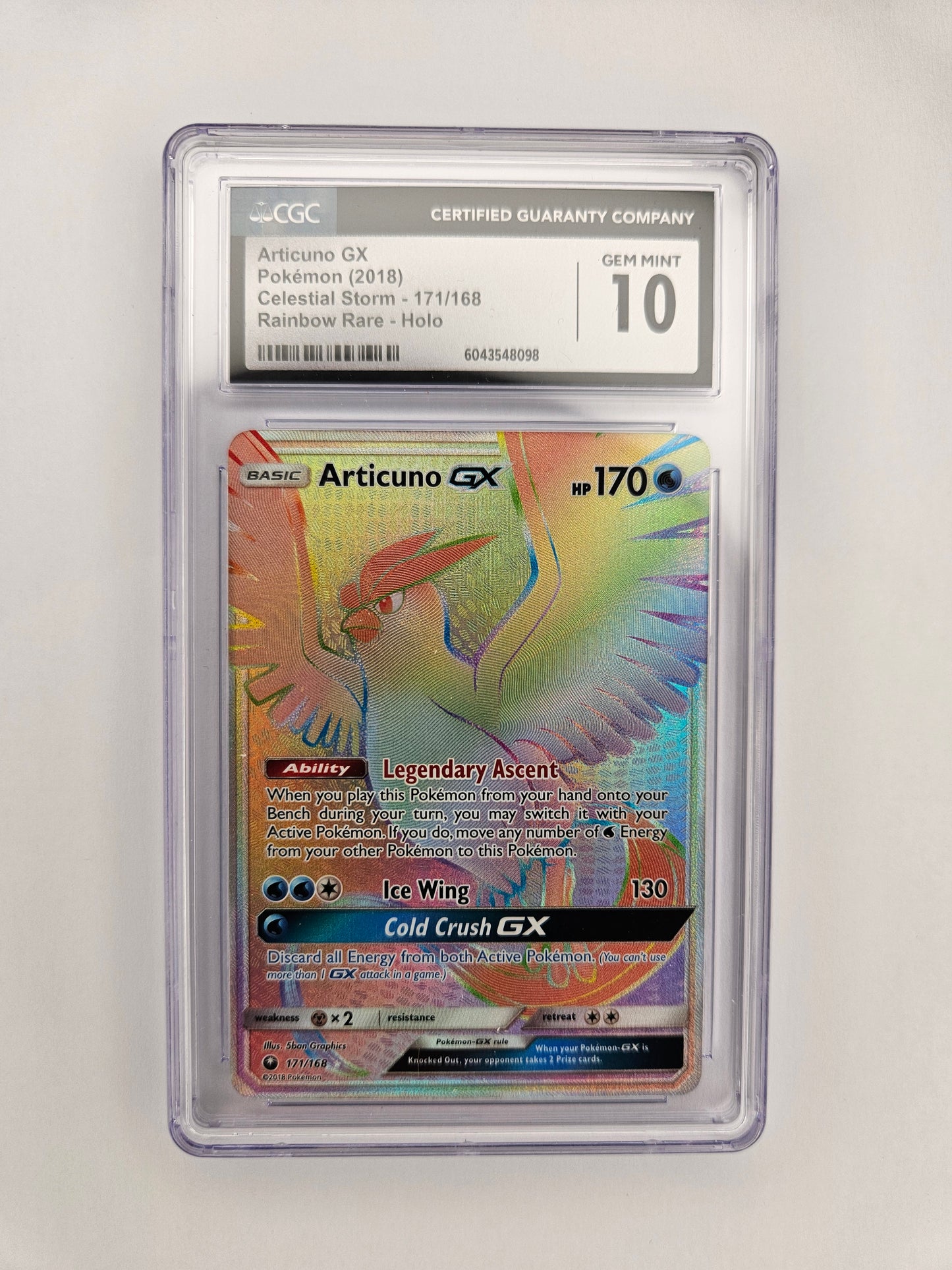 CGC 10 Articuno GX 171/168 Rainbow
