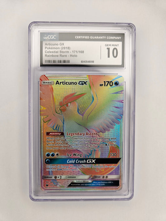 CGC 10 Articuno GX 171/168 Rainbow