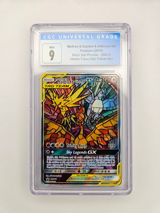 CGC 9 Moltres & Zapdos & Articuno GX SM 210