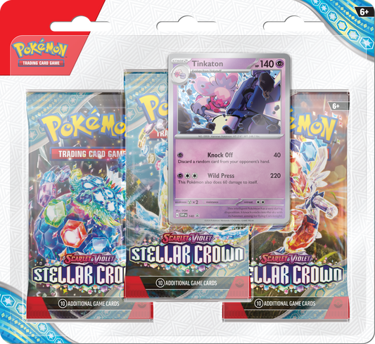 Pokémon SV7 Stellar Crown 3 Pack Blister Tinkaton