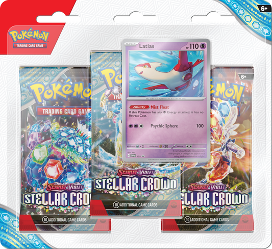 Pokémon SV7 Stellar Crown 3 Pack Blister Latias