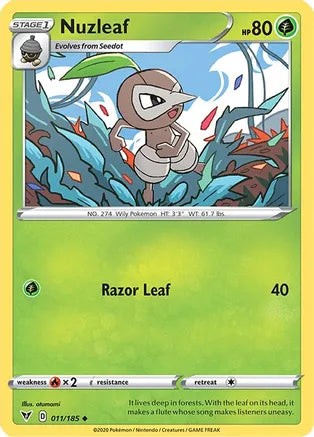 #011 Nuzleaf 011/185 Uncommon reverse holo