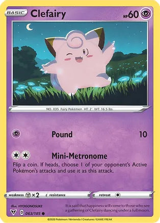 #063 Clefairy 063/185 Common reverse holo