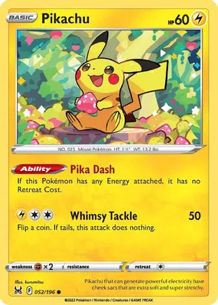 #052 Pikachu 052/196 Common