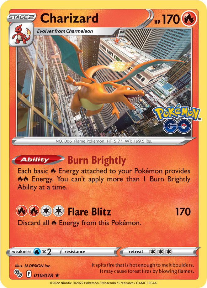 #010 Charizard  010/078 Rare Reverse Holo