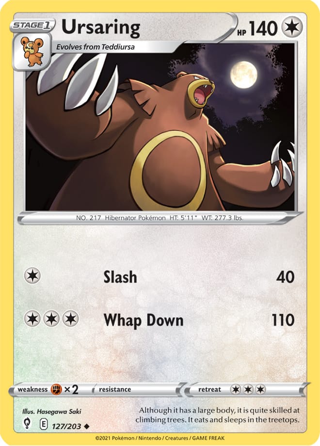 #127 Ursaring 127/203 Uncommon Reverse Holo