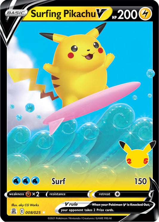 #008 Surfing Pikachu V  008/025 Rare